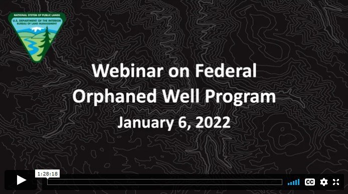 UAV Webinar on Federal Orphaned Well Program